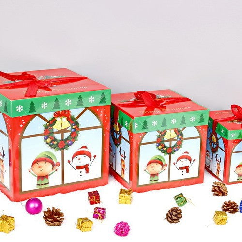 New Christmas Decoration Gift Box Supplies Paper Gift Gift Packaging Box Christmas Eve Apple Box Christmas Tree