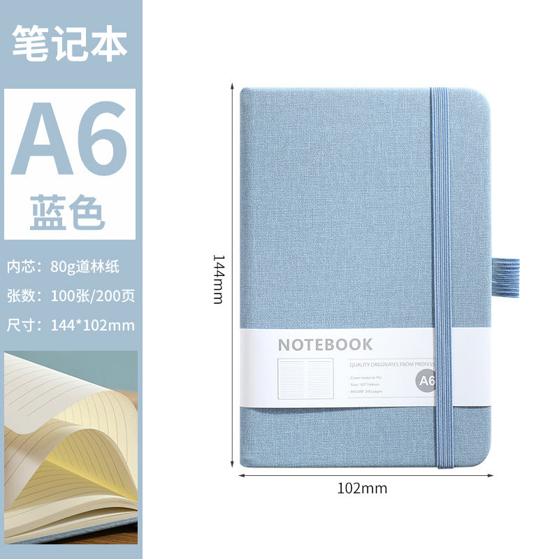 A5 notebook custom elastic with horizontal line office hand ledger simple skin feel leather student diary book with high appearance