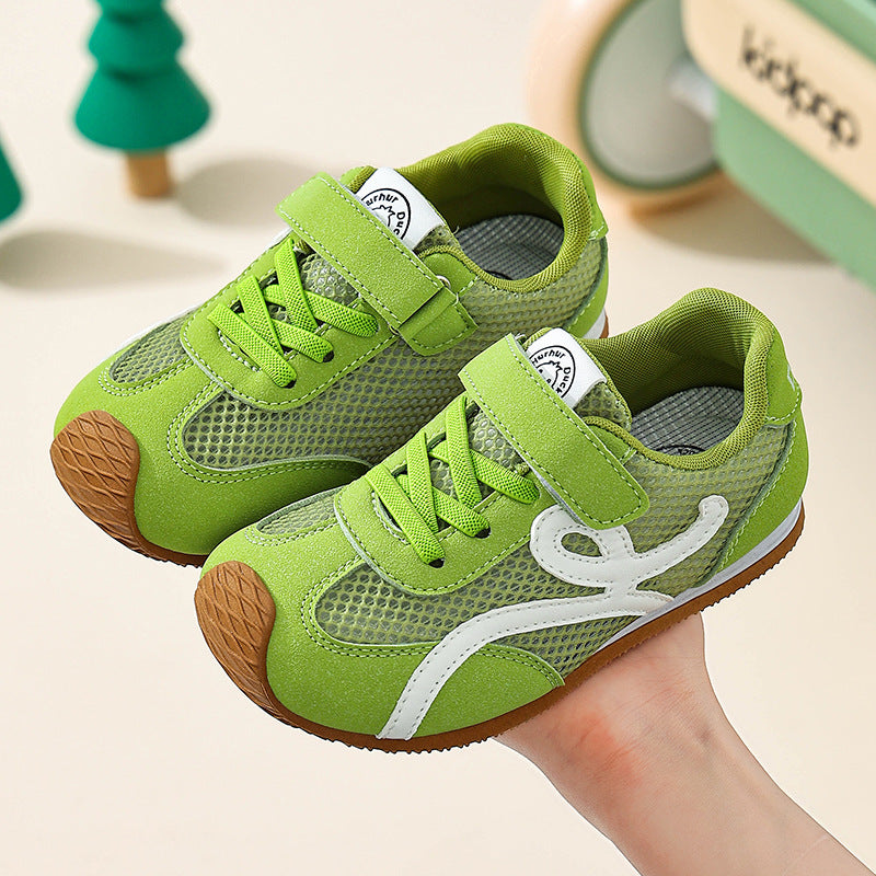 Children's sneakers spring and summer new breathable hollow mesh girls moral training shoes lightweight boys Forrest Gump net shoes