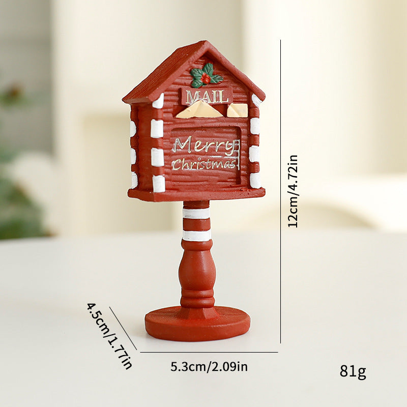 Amazon Christmas Envelope Small Ornaments European Christmas Scene Arrangement Resin Christmas Tree Decorative Ornaments