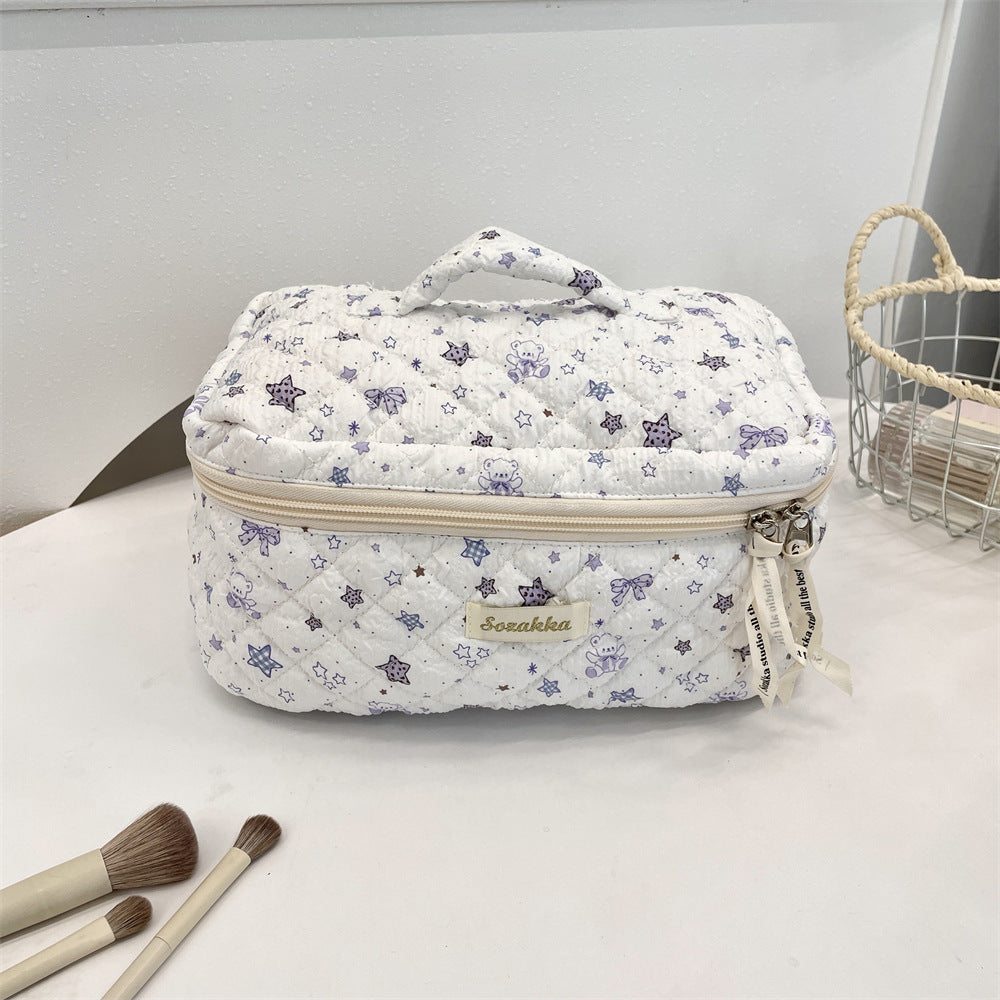 54131 [Copyright] Cosmetic bag female cartoon cute portable large capacity travel item storage bag handbag