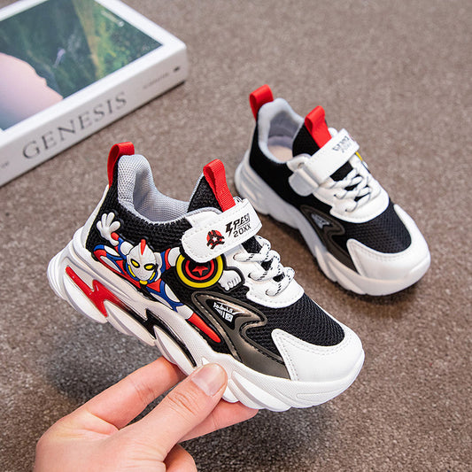 Kids Shoes Wholesale Boys Shoes 2024 Spring New Kids Bumblebee Net Shoes Baby Cartoon Daddy Sneakers