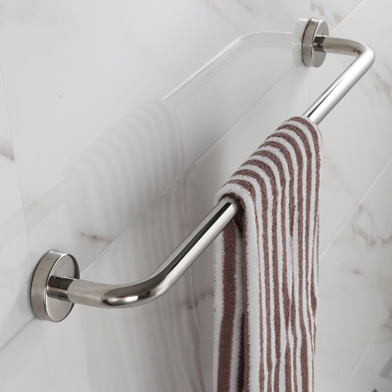 Bath towel rack 304 stainless steel towel rack bathroom free punch towel rail, toilet shelf, kitchen hanging single rod