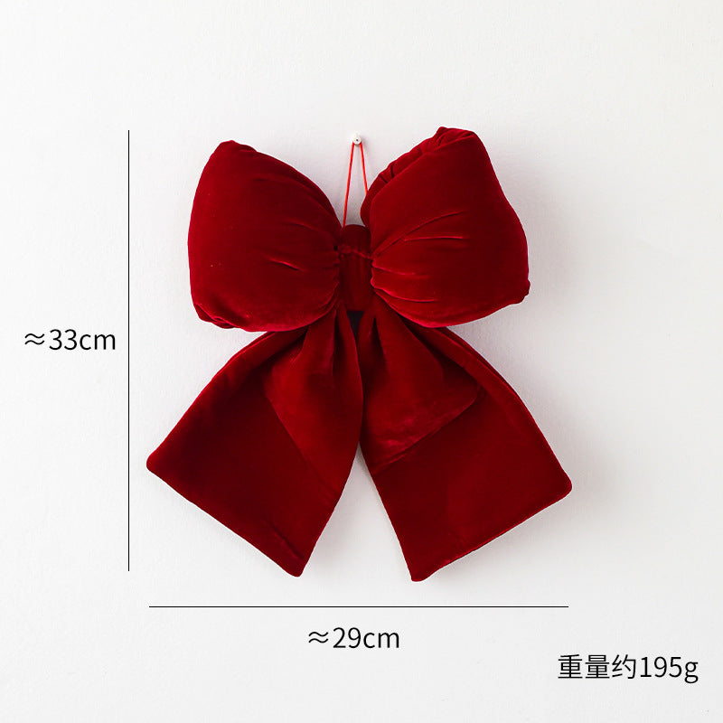Amazon Cross-border Christmas Korean Large Fleece Finished Product Three-Dimensional Christmas Bow Hotel Christmas Tree Decoration