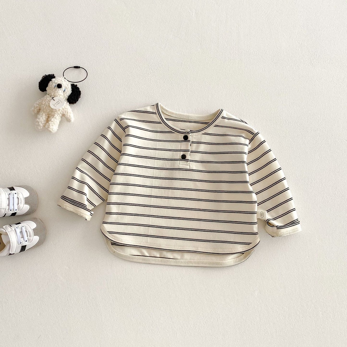 Children's striped T-shirt 2025 new spring boy's foreign style base shirt baby long sleeve inner with spring jacket tide