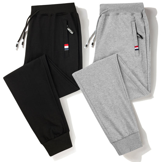 Summer cotton track pants men's ultra-thin breathable loose fit large size cinched straight leg optional casual pants