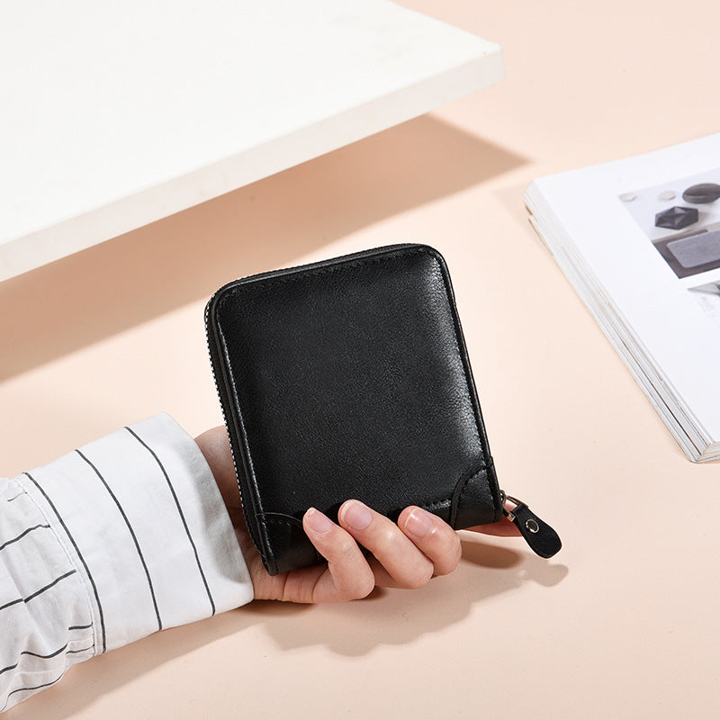 European and American business men's short wallet multi-functional classic fashion trend clip full material men's multi-card coin purse