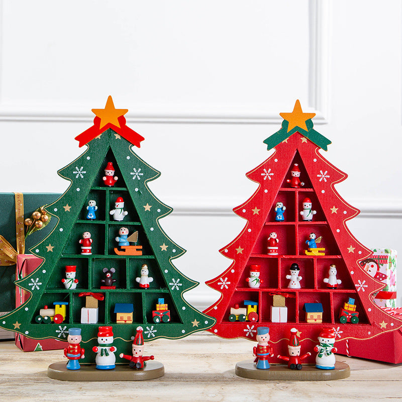 2025 Christmas Ornaments Small Mini Tree DIY Three-dimensional ins Scene Arrangement Tabletop Ornaments for Children Home