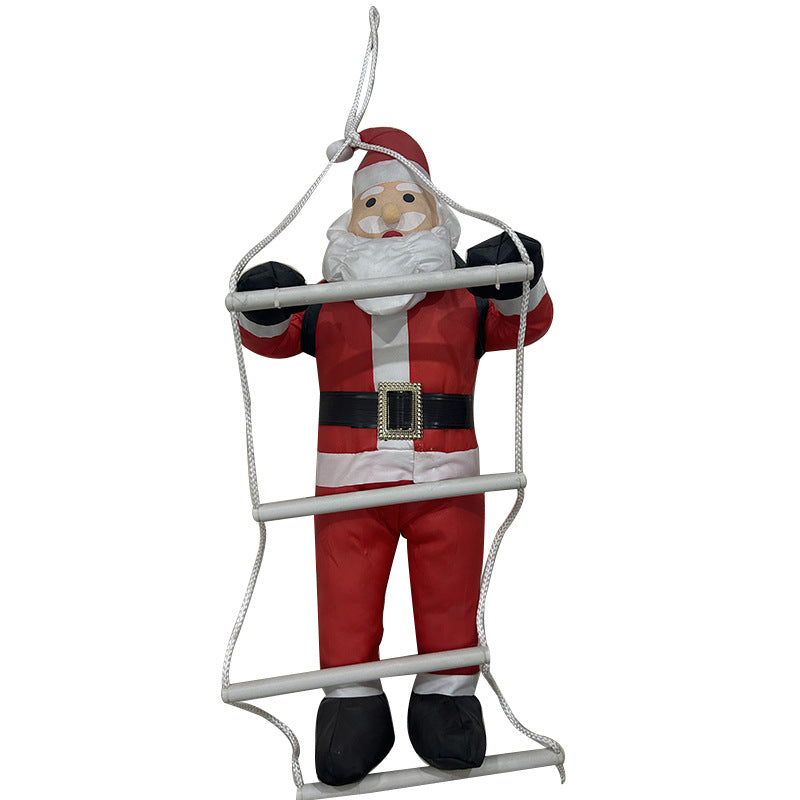 Cross-border Christmas Ladder Santa Claus Window Pendant Christmas Doll Ladder Climbing Ladder Decoration Props