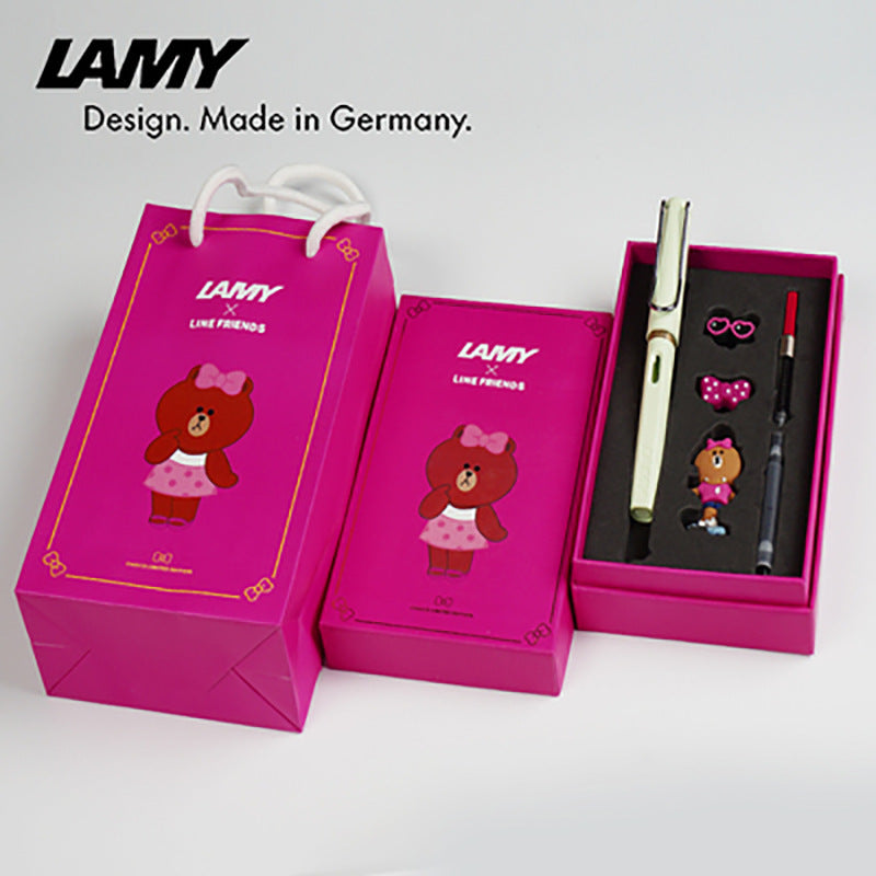 Spot German Lingmei cartoon student practice special fountain pen EF gift box ink sac ink souvenir wholesale on behalf of the wholesale