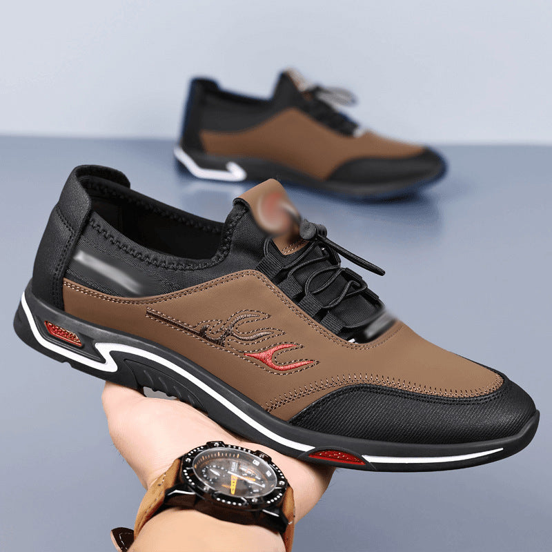 Men's Athleisure ShoesAutumn Breathable Lightweight Pumps Outdoor Sneakers British Low-Top Slip-On Men's Shoes