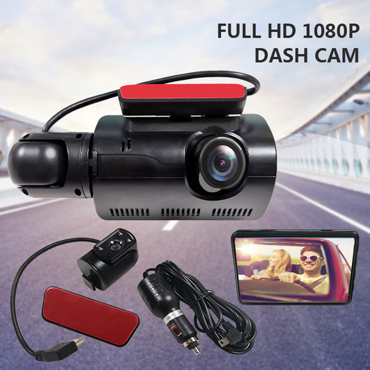 Dual lens driving recorder HD night vision 1080P car surveillance video recorder front and rear dual recording car DVR
