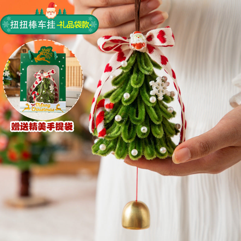 Christmas Hanging Decoration Christmas Tree Car Hanging Decoration Crypto Twist Stick Handmade DIY Material Pack Homemade Creative Gifts