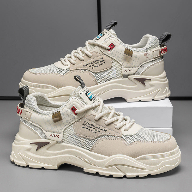 Men's shoes 2025 new summer mesh breathable thin hollow anti-odor mesh shoes sports casual men's workwear board shoes