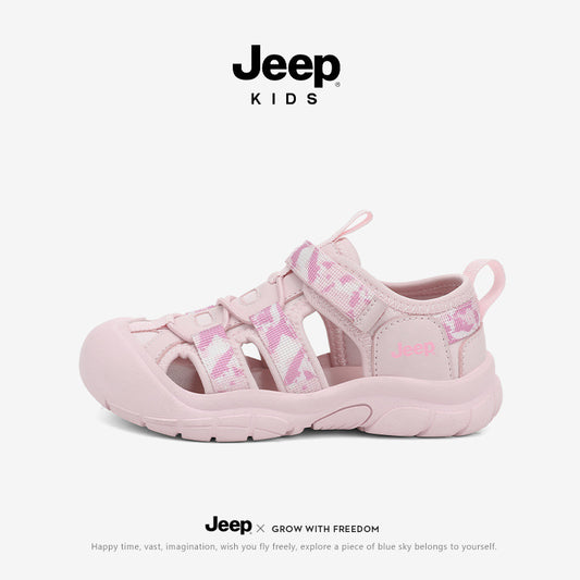 Jeep children's toe sandals outdoor girls' non-slip beach shoes 2025 summer new boys' breathable river shoes