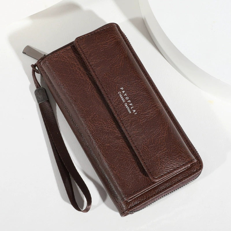 Men's wallet explosive 2025 new mobile phone bag multi-card slot casual long wallet large-capacity clutch