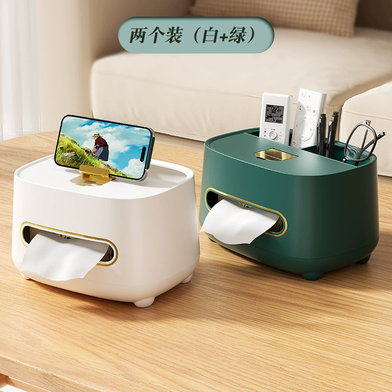 Light luxury tissue box, bedroom drawer box, living room coffee table, multi-function remote control to store home desktop creative ornaments