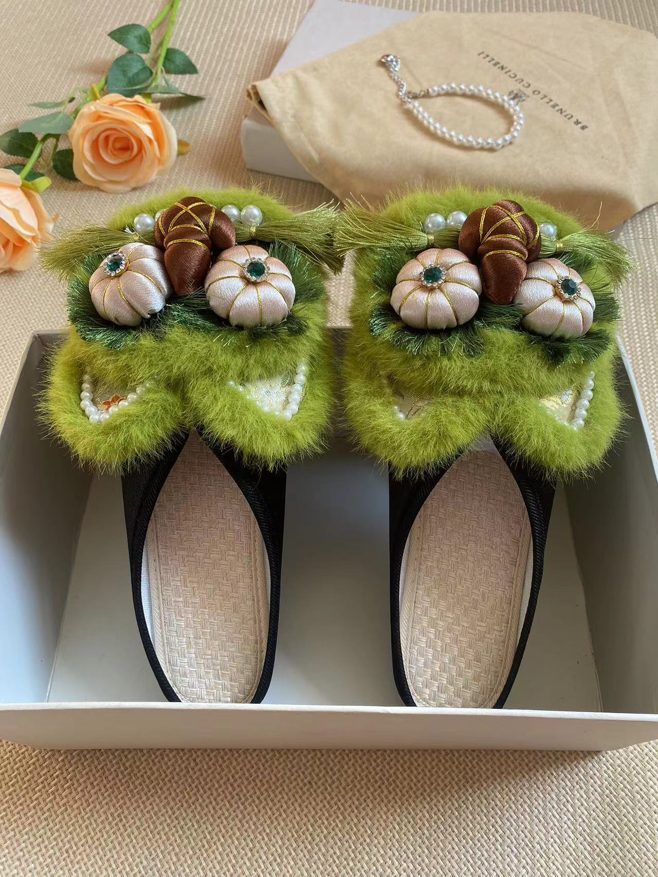 Slippers Adult Tiger Head Shoes 2024 New National Tide Retro Ethnic Style Flat Women's Slippers Folk Shoes