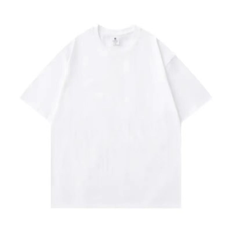 Japanese 300g heavy t-shirt men's short sleeve xinjiang cotton round neck loose solid color white undershirt half sleeve summer
