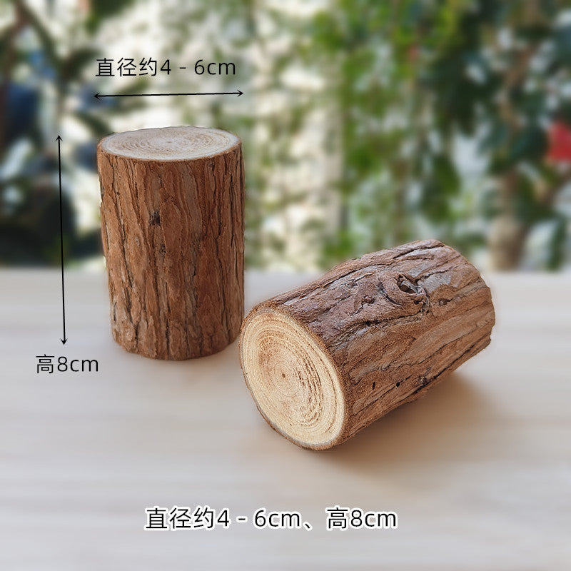 New Christmas decorations New Year Christmas handmade DIY pine ball acorn dried flower dried fruit wood chip wooden stake props