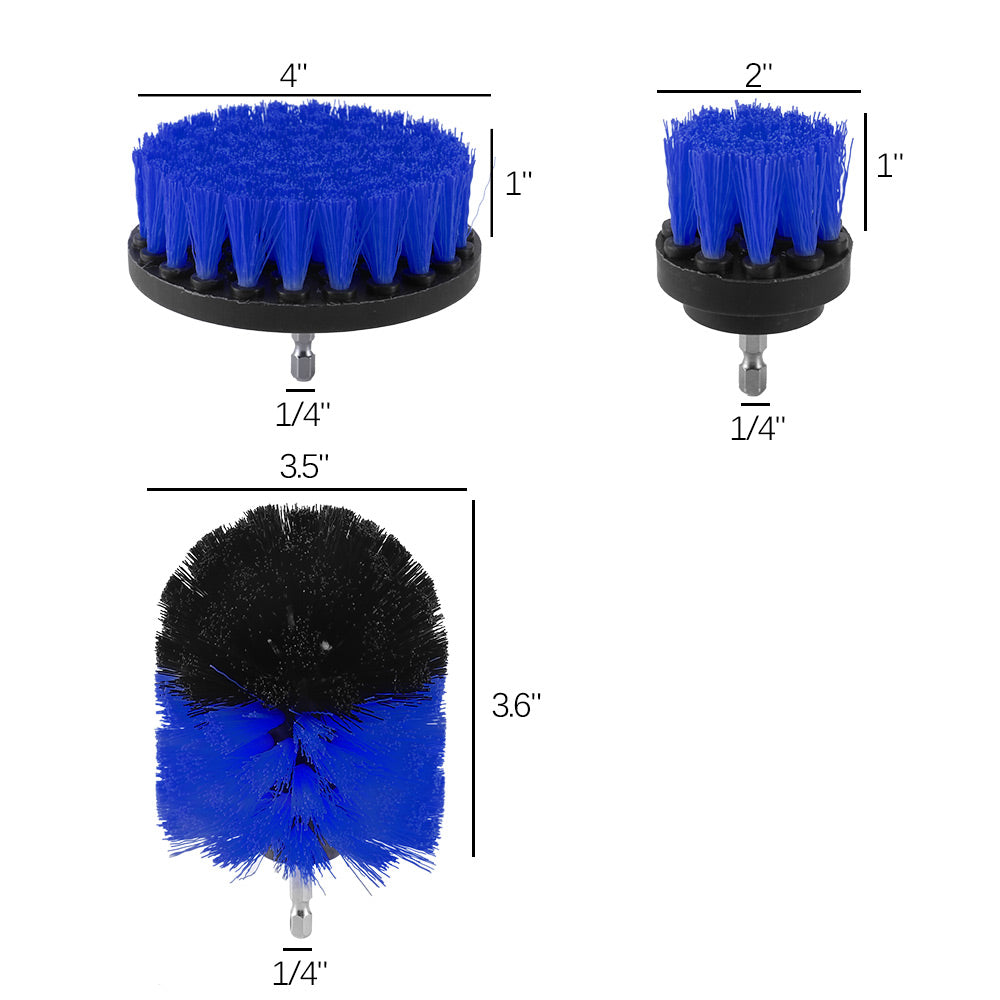 3PCS Drill Scrubber Brush Bristle Drill Bristl