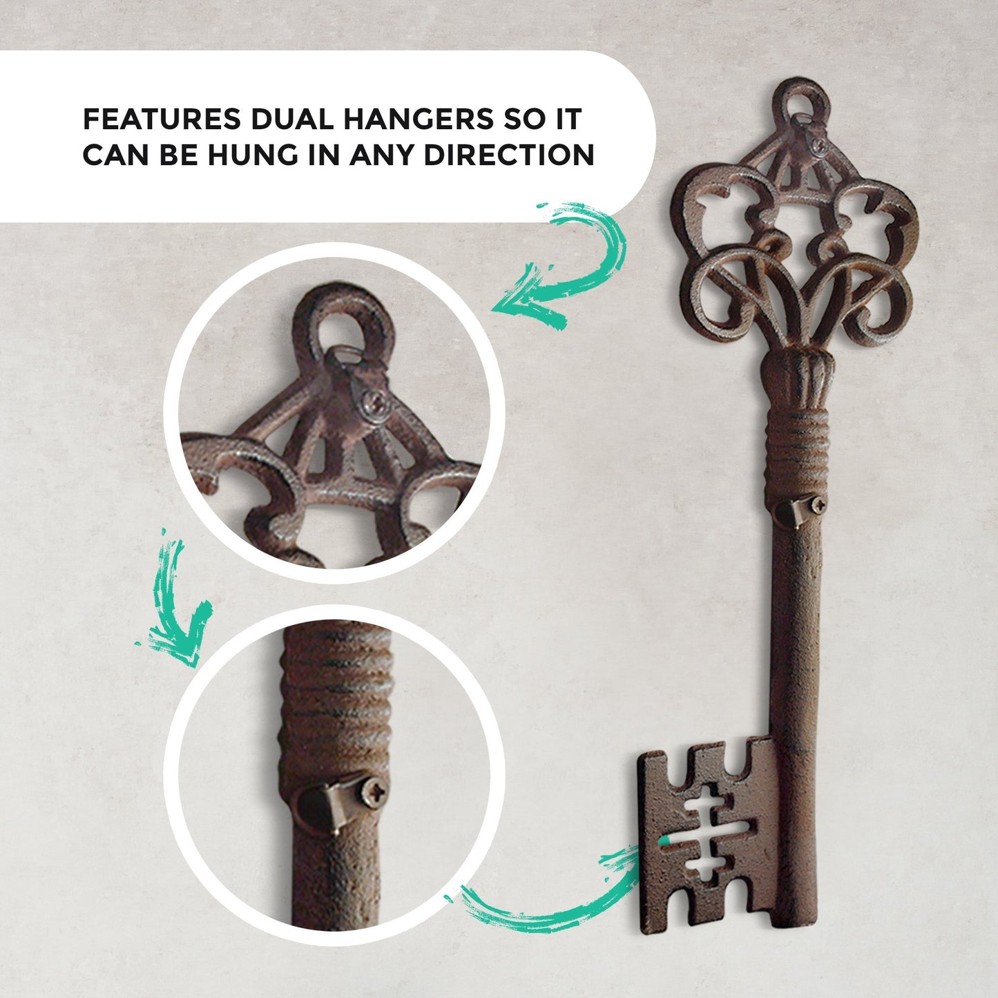 Rustic Bronze Skeleton Key, 14"