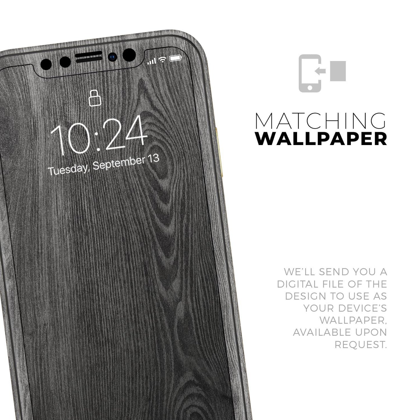 Smooth Gray Wood V2 // Skin-Kit compatible with the Apple iPhone 14,