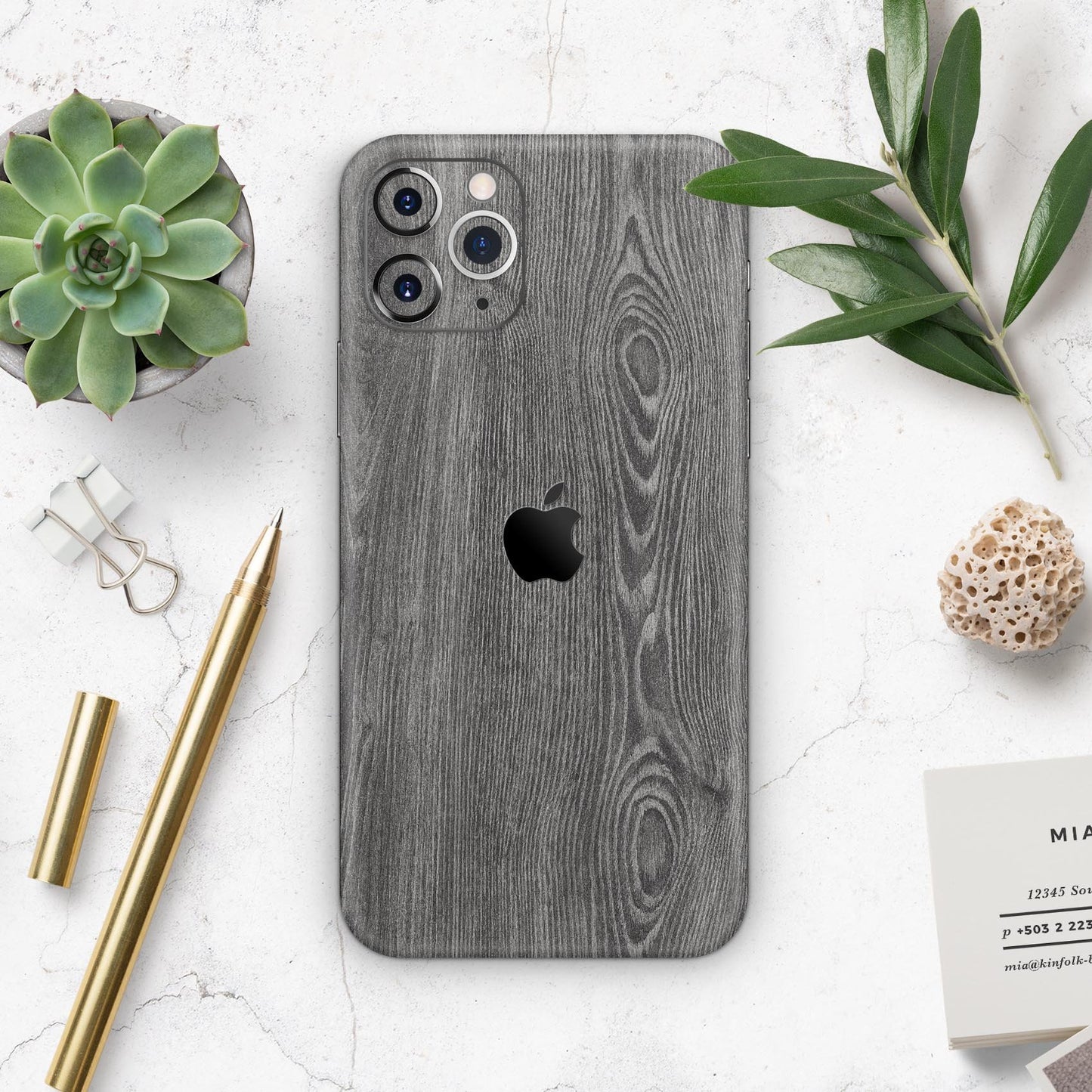 Smooth Gray Wood V2 // Skin-Kit compatible with the Apple iPhone 14,