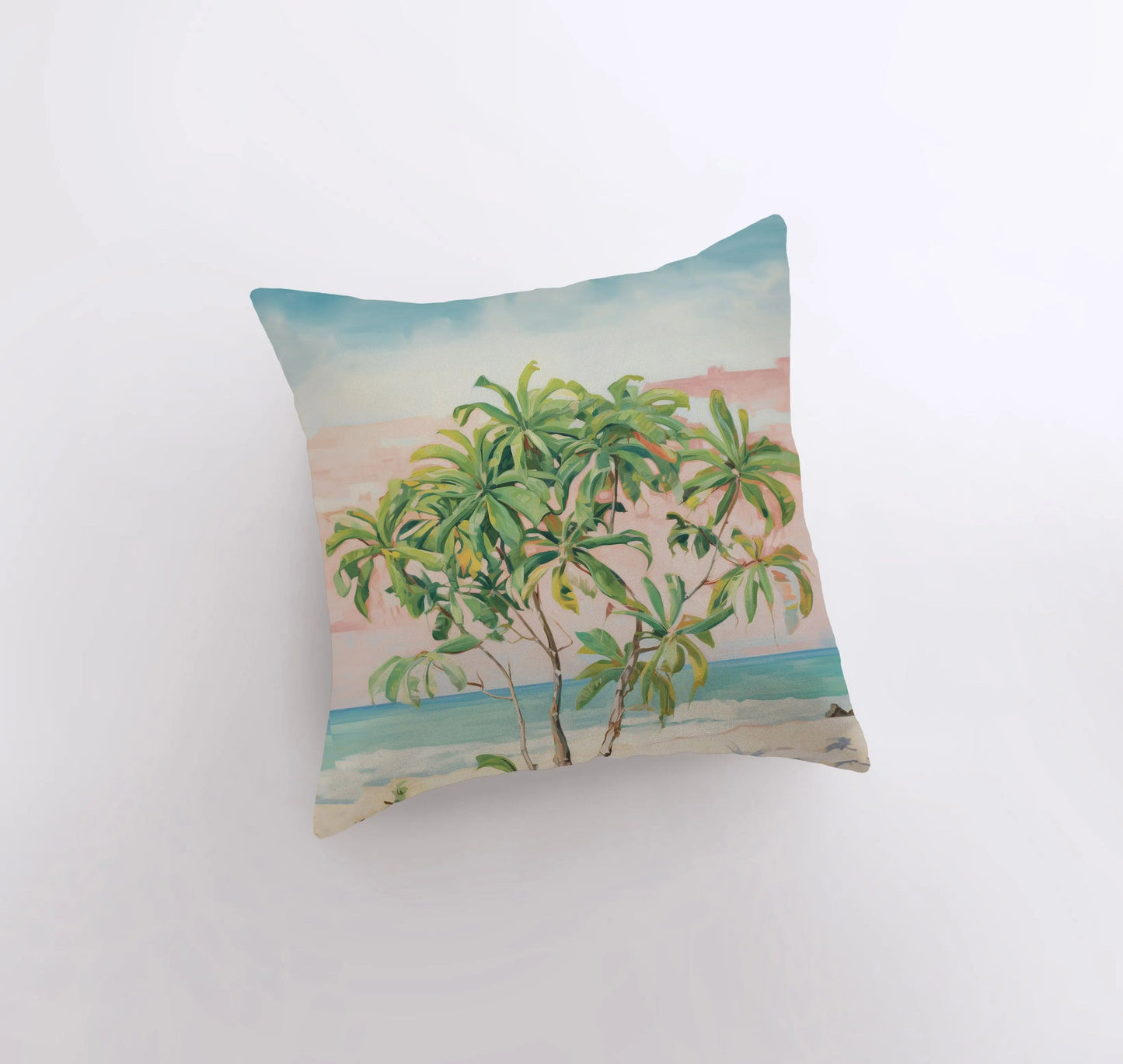 Sunset Beach Tree | Painting | Coastline | Palm Tree Oasis | Throw