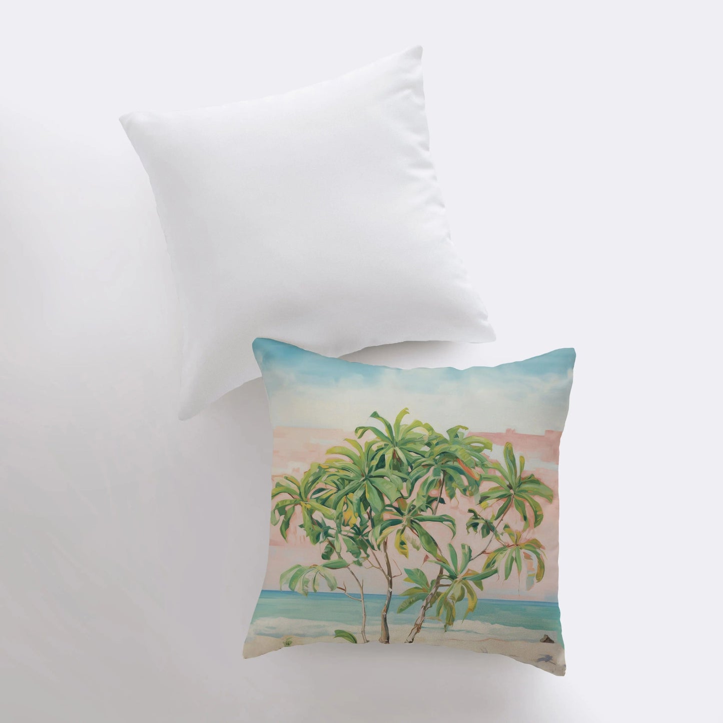 Sunset Beach Tree | Painting | Coastline | Palm Tree Oasis | Throw