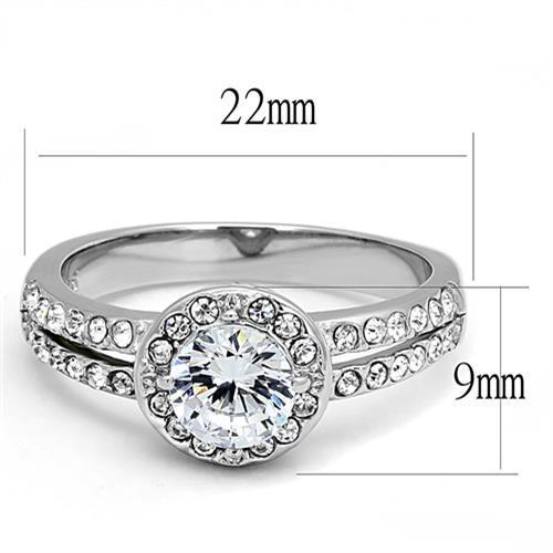 Women Stainless Steel Cubic Zirconia Rings TK3021