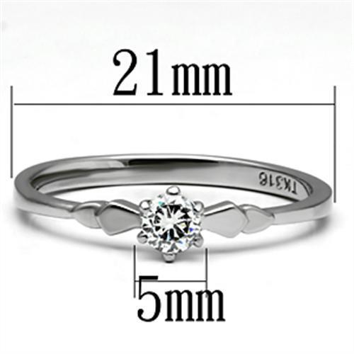 Women Stainless Steel Cubic Zirconia Rings TK697