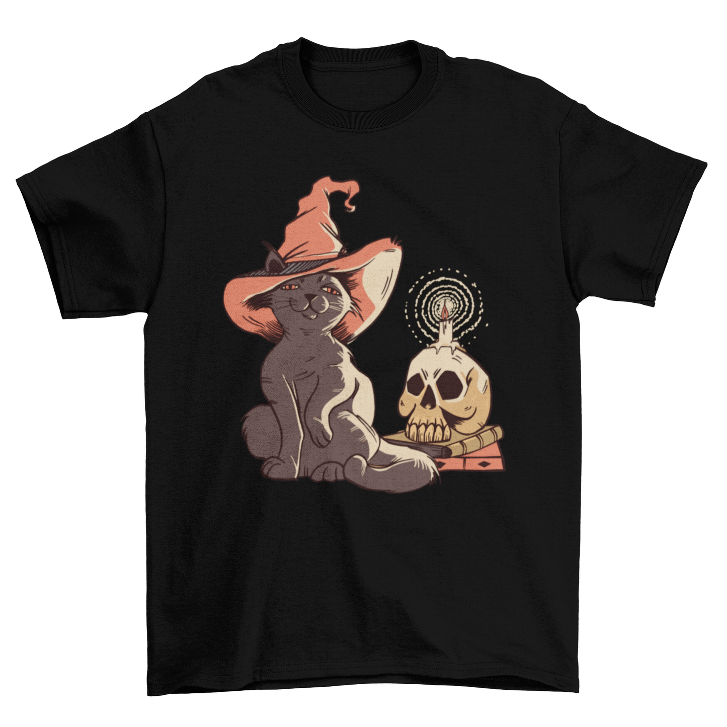 Halloween witch cat t-shirt design