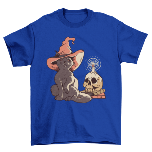 Halloween witch cat t-shirt design