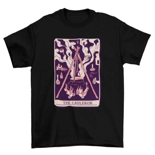 Cauldron mystical tarot card t-shirt