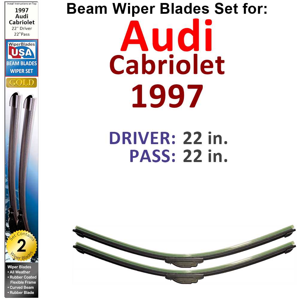 Beam Wiper Blades for 1997 Audi Cabriolet (Set of 2)