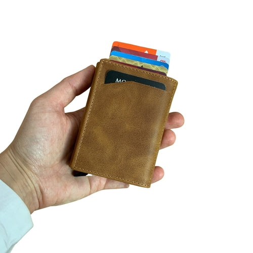 Pescol - Genuine Leather RFID Protection Card Holder/Wallet