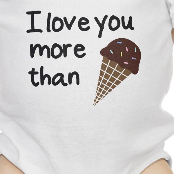 Dear Dad Icecream White Funny Design Baby Bodysuit