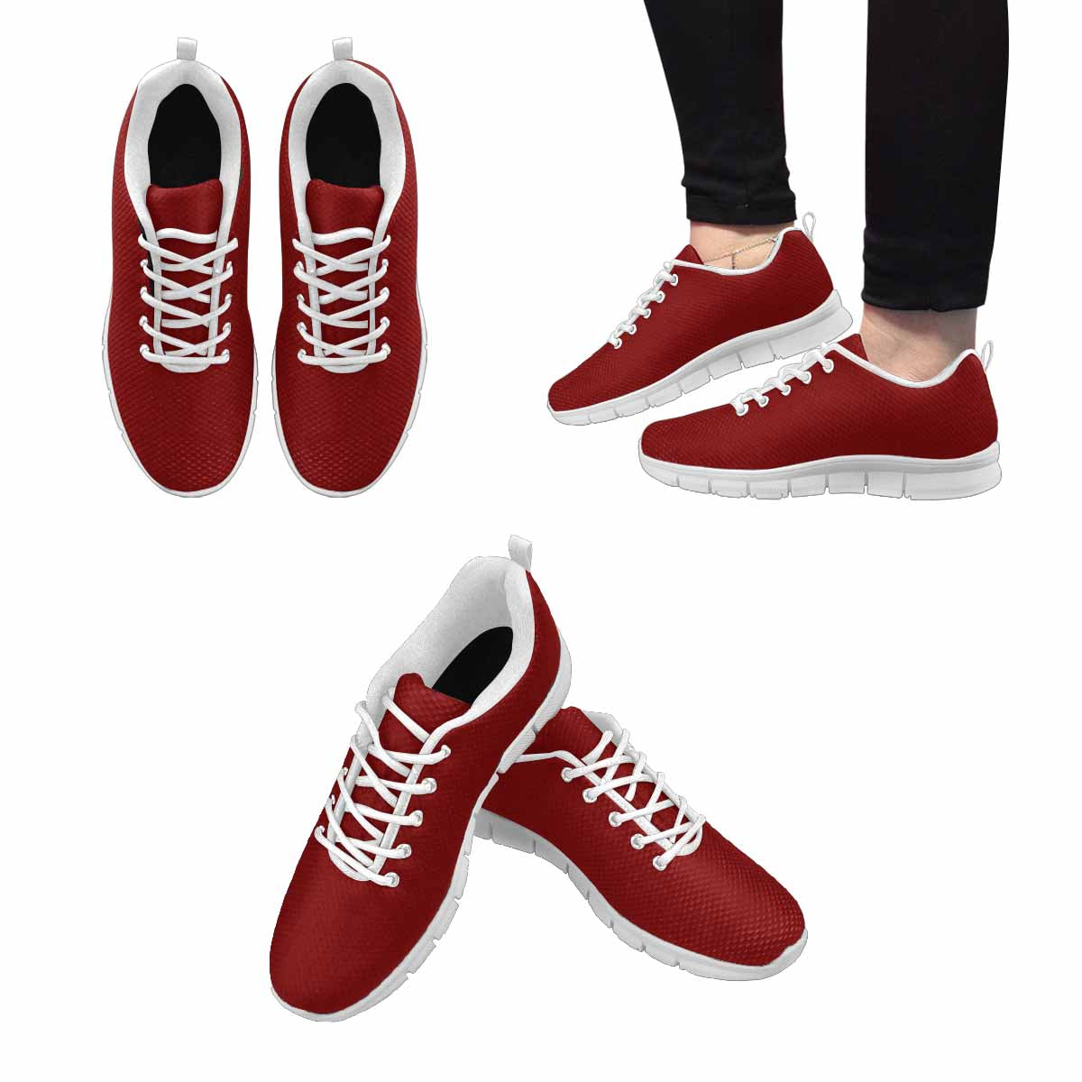 Sneakers For Men, Maroon Red - Running Shoes