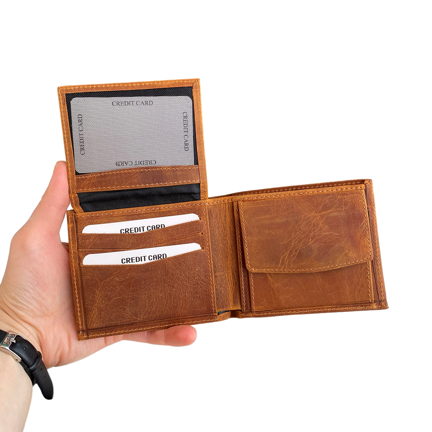 Zendar - Genuine Leather Classic Trifold Men's Wallet