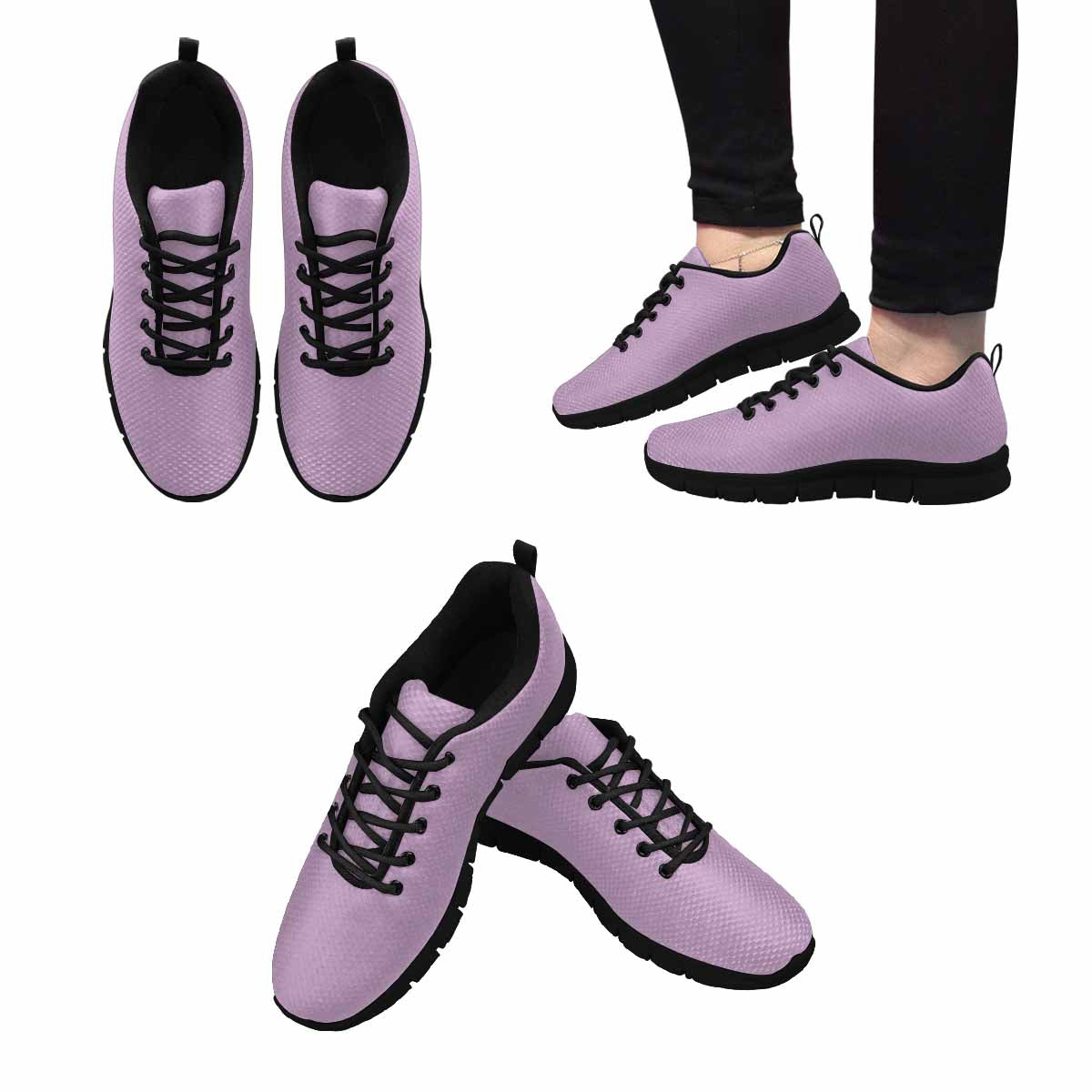 Sneakers For Men, Lilac Purple - Canvas Mesh Athletic Running Shoes