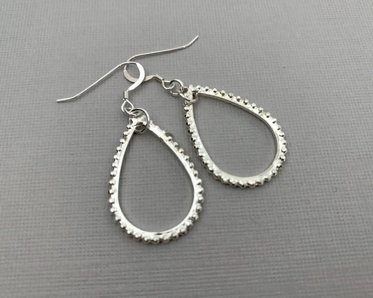 Silver Teardrop Dangles