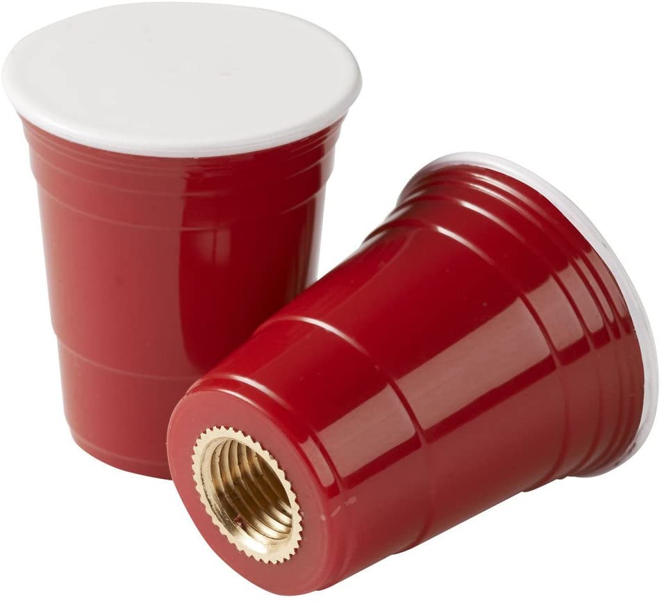 Red Cup Living Tire Valve Caps - Set of 2