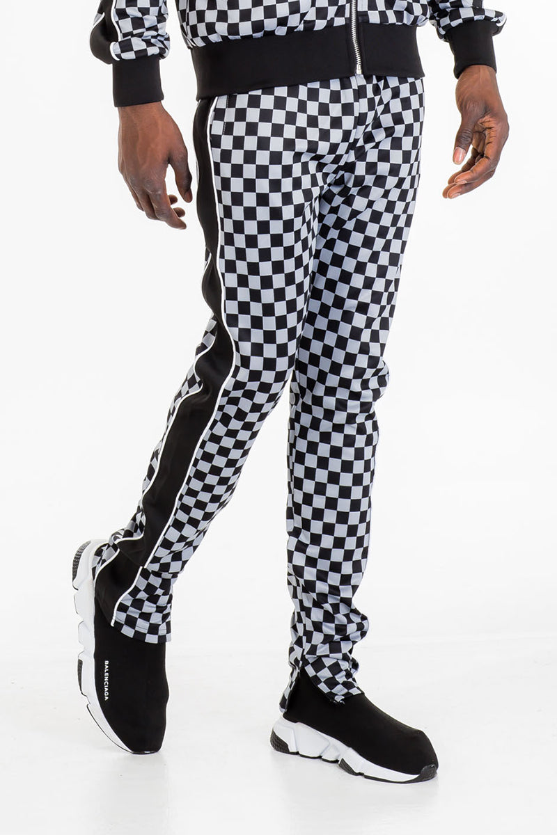 TP0512 Checkered Side Stripe Track Pants