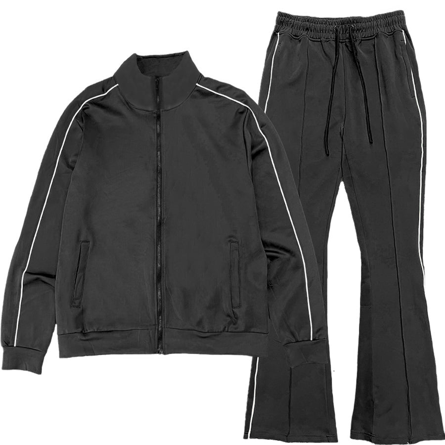 Flare Track Suit Matching Jacket and Pants Track Sweat Set