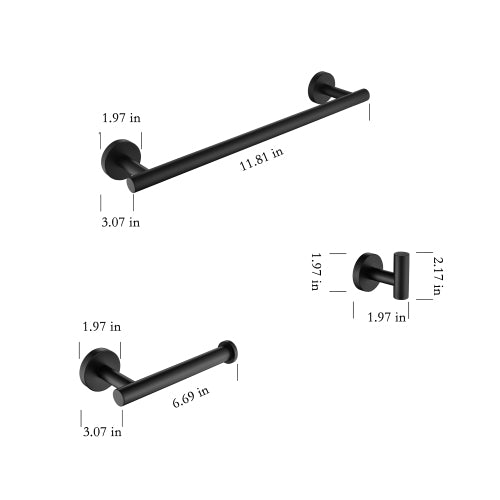 3 Pieces Bathroom Hardware Set