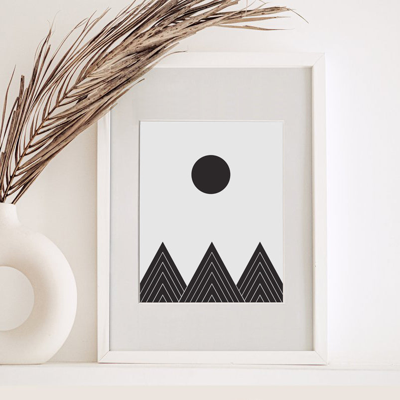 Black Triangles Scandinavian Art Print