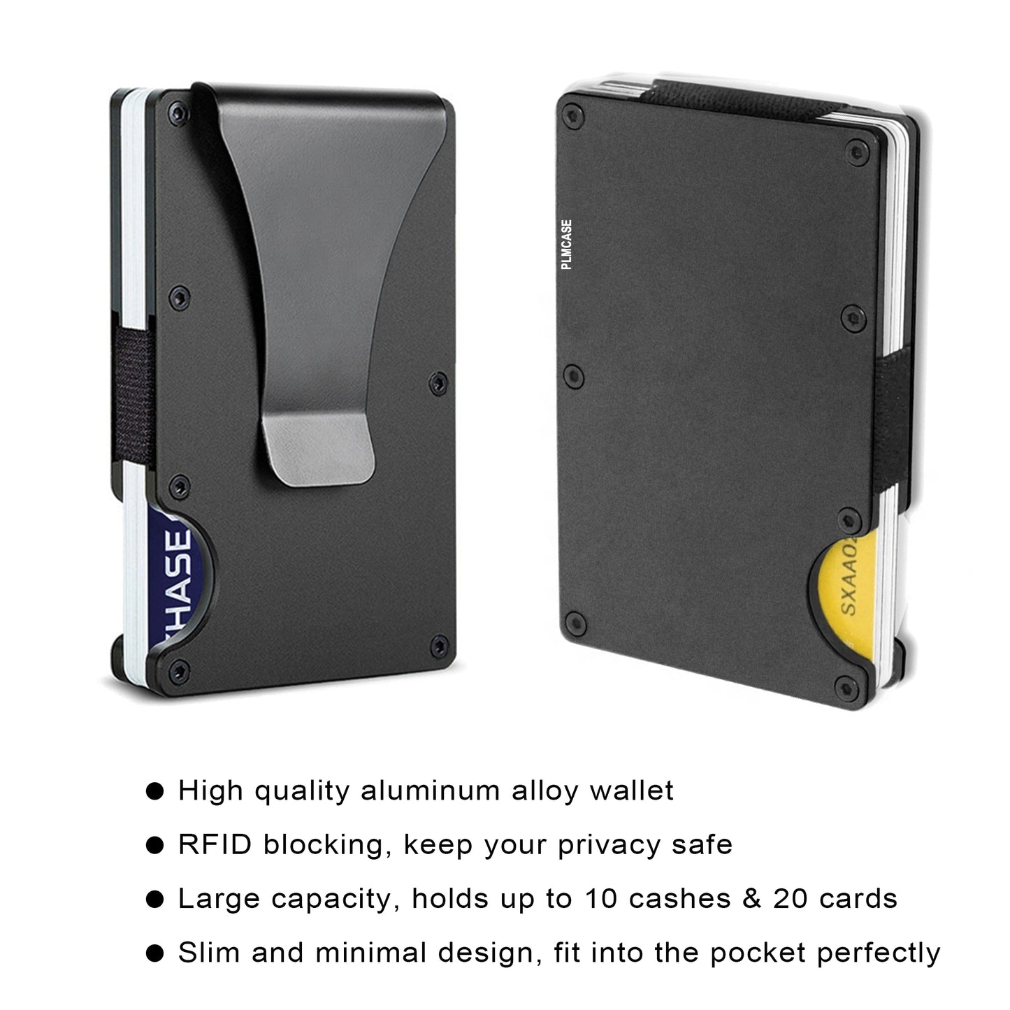 Metal Money Clip Wallet Card Holder for Men and Women