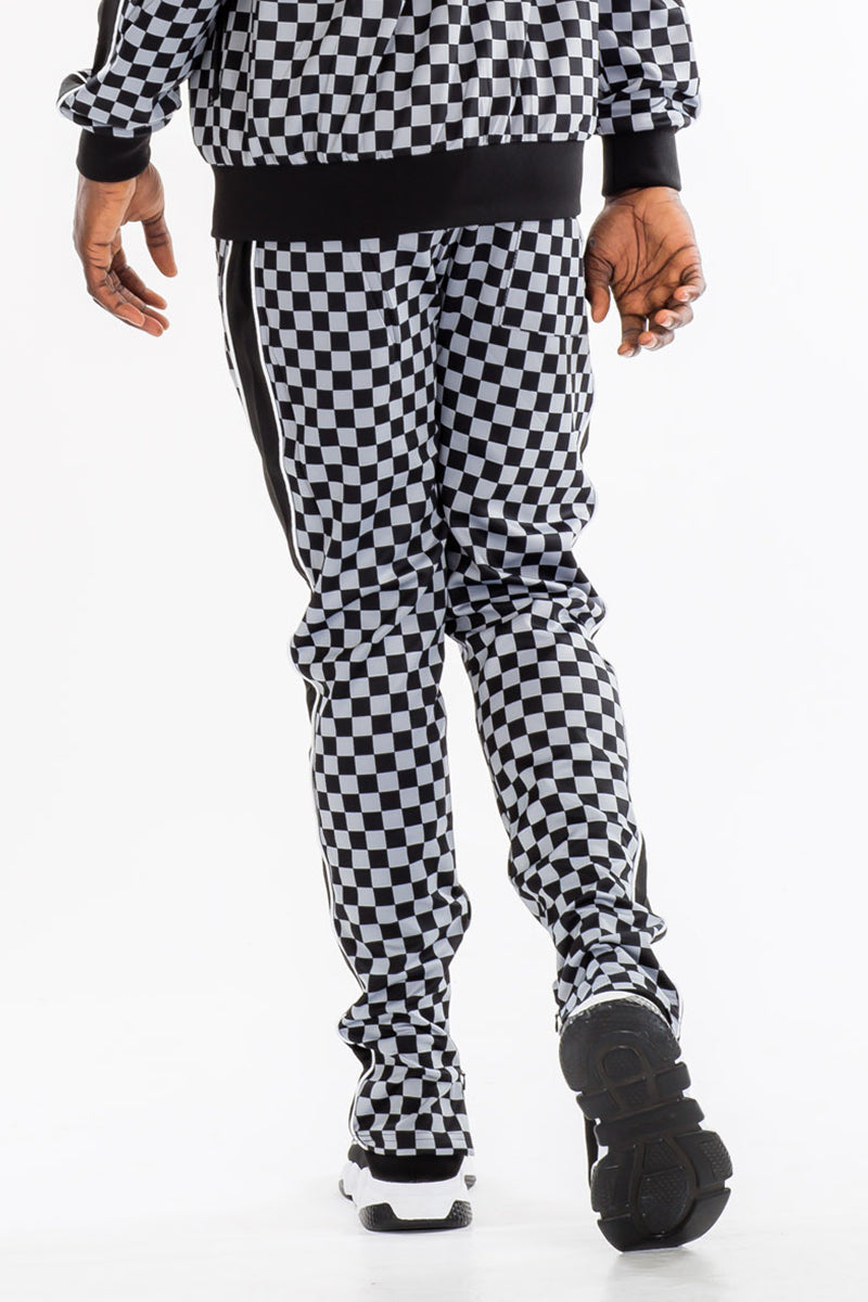 TP0512 Checkered Side Stripe Track Pants