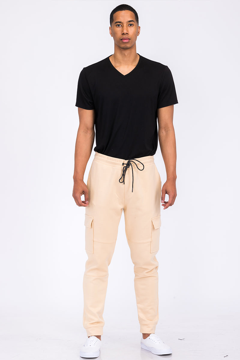 Cotton Blend Cargo Joggers